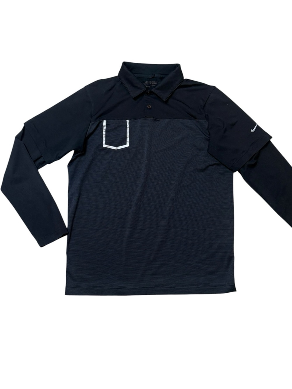 Nike Golf Boy’s Twofer Black Dri Fit Long Sleeve Active Golf Polo EUC size XL